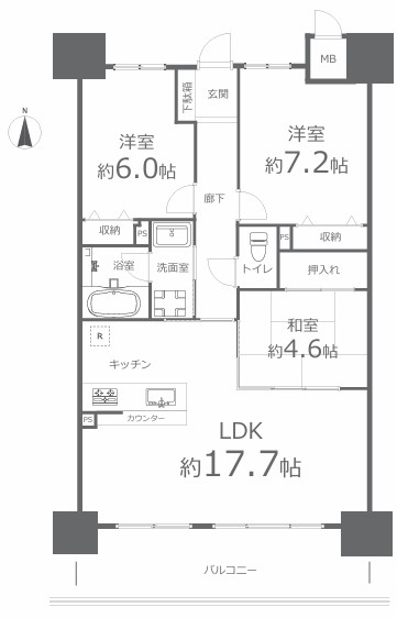アルファステイツ問屋町603号室