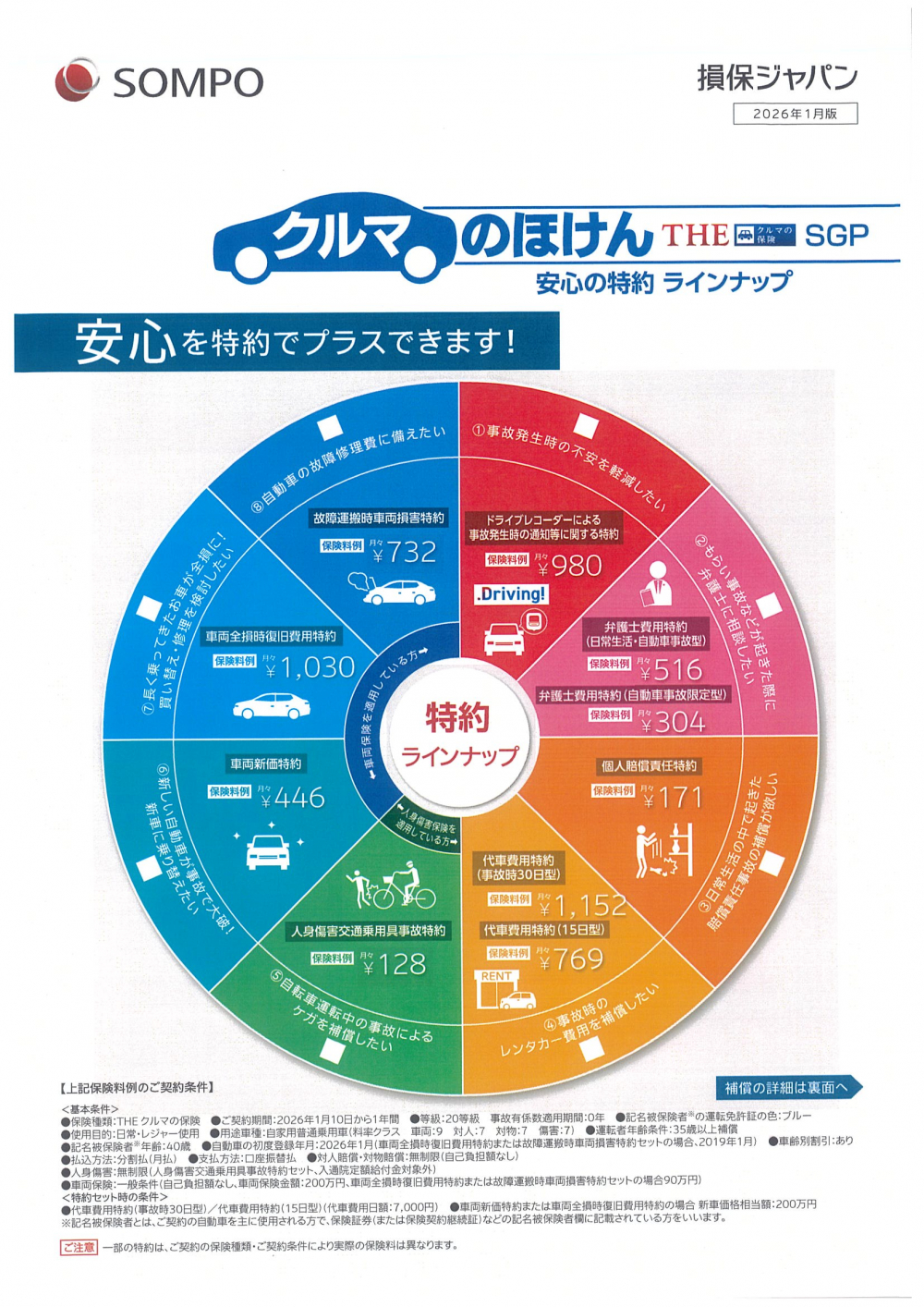 クルマの保険　安心の特約　ラインナップ