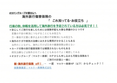 海外旅行傷害保険　の「これ知ってる・お役立ち」